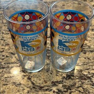 Kentucky Derby 139 Souvenir Glass Set - Colorful Design